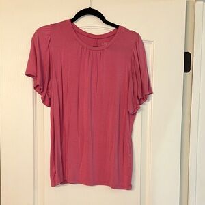 LOFT Rose Blouse with Flutter Sleeves